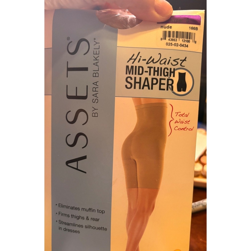 Assets Hi-Waist Mid-Thigh Shaper Womens 3 Nude New Spanx Tummy Control Firming